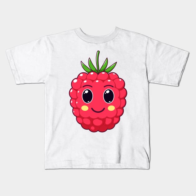 Cute Kawaii Raspberry Kids T-Shirt by DmitryMayer